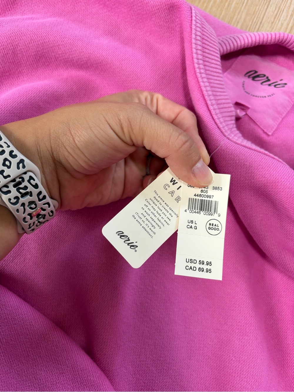 aerie Oversized Crewneck Sweatshirt in Pink - Picture 5 of 10